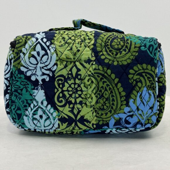 Vera Bradley Quilted Cosmetic Bag Blue Green Caribbean Sea Travel Organizer - Picture 5 of 16